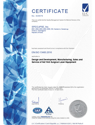 EN ISO 13485 Certificate (LL-C)